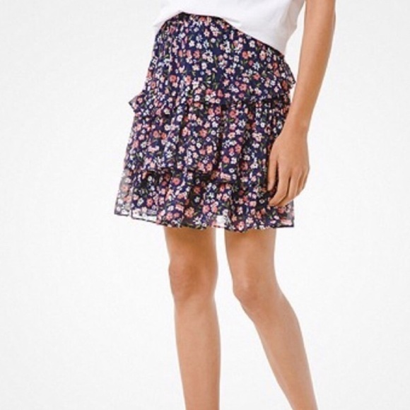 MICHAEL Kors Tiered Ruffle floral skirt - Picture 5 of 10